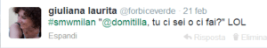 Tweet Domitilla ci sei o ci fai